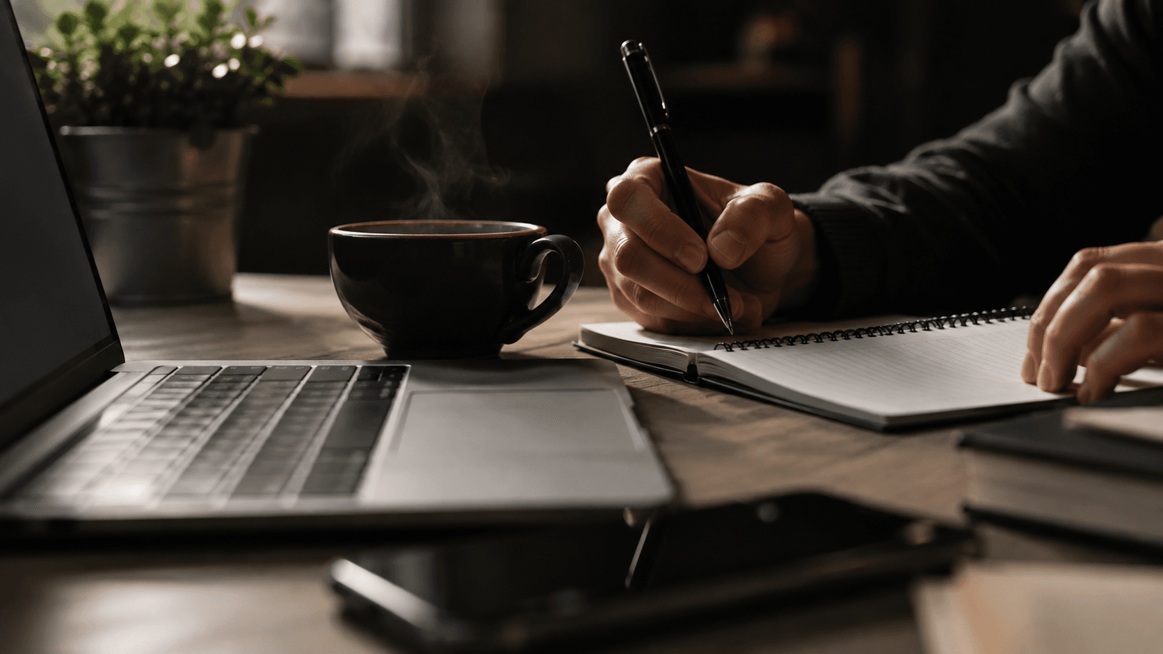 Professional article writing workspace